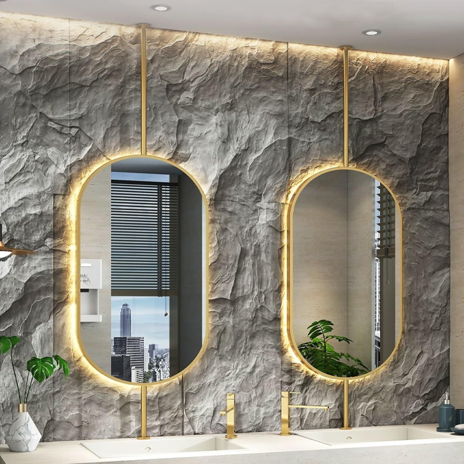 Oval Mirror For Ceiling Hanging, Vanity Mirror Decorative Wall Mirror