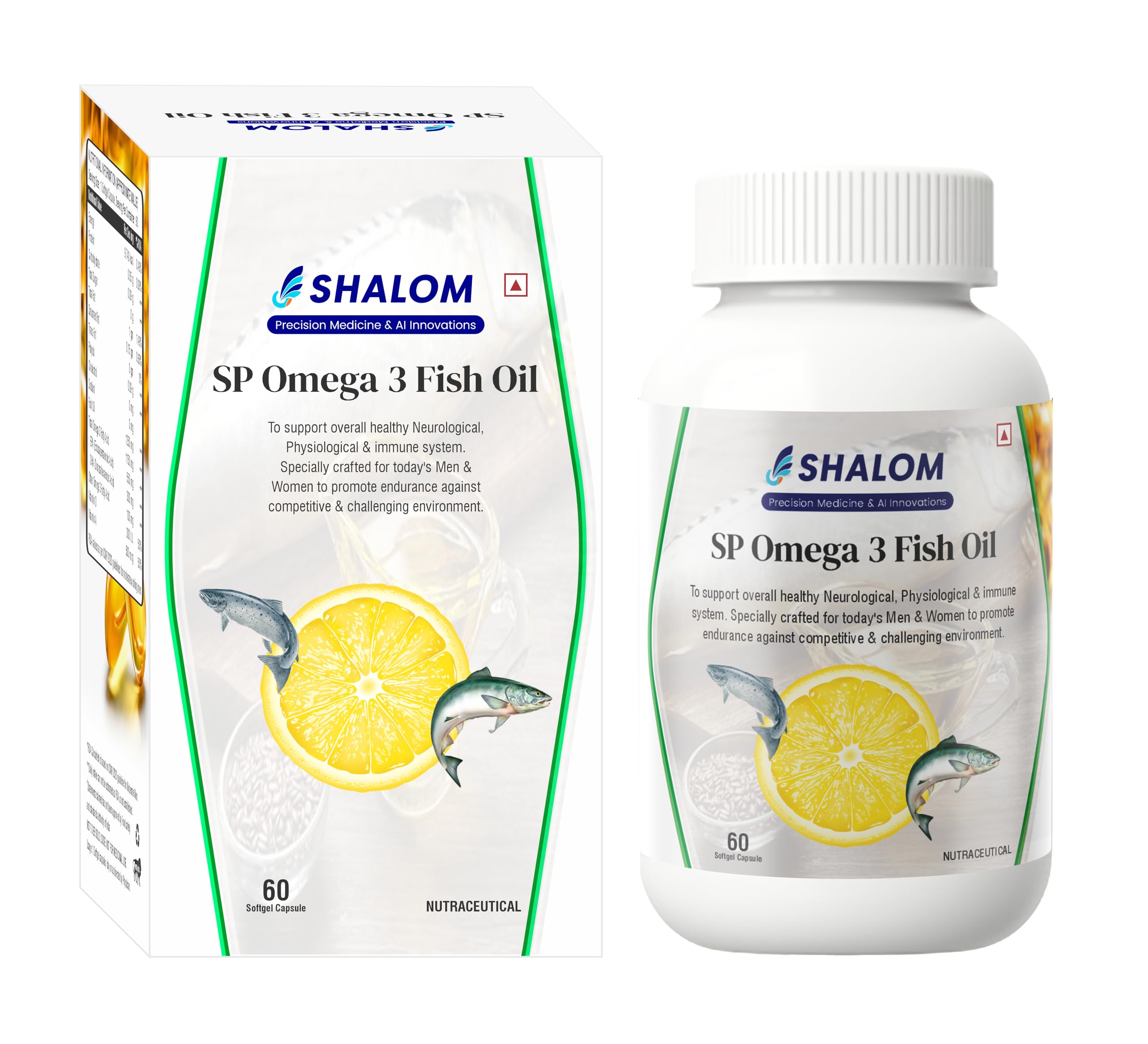 Omega-3 Fish Oil with Vitamin D & A - For Heart, Brain & Eye Health - High Strength EPA & DHA - Lemon Flavored Softgels - 1250 mg (60 Softgels)-image-20