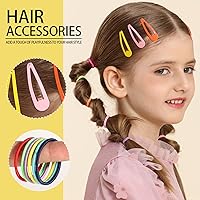 Vista 3 de YGDZ Juego de accesorios para el cabello: bandas de goma coloridas, cintas para el pelo de algodón, soportes para coletas, pinzas para el cabello