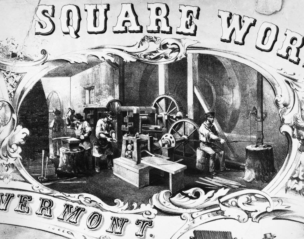 Steel Square Works 1857 Nvignette From A Poster Advertising The Chisel And Steel Square Works Of Shaftsbury Vermont American Lithograph 1857 Poster Print by (18 x 24)