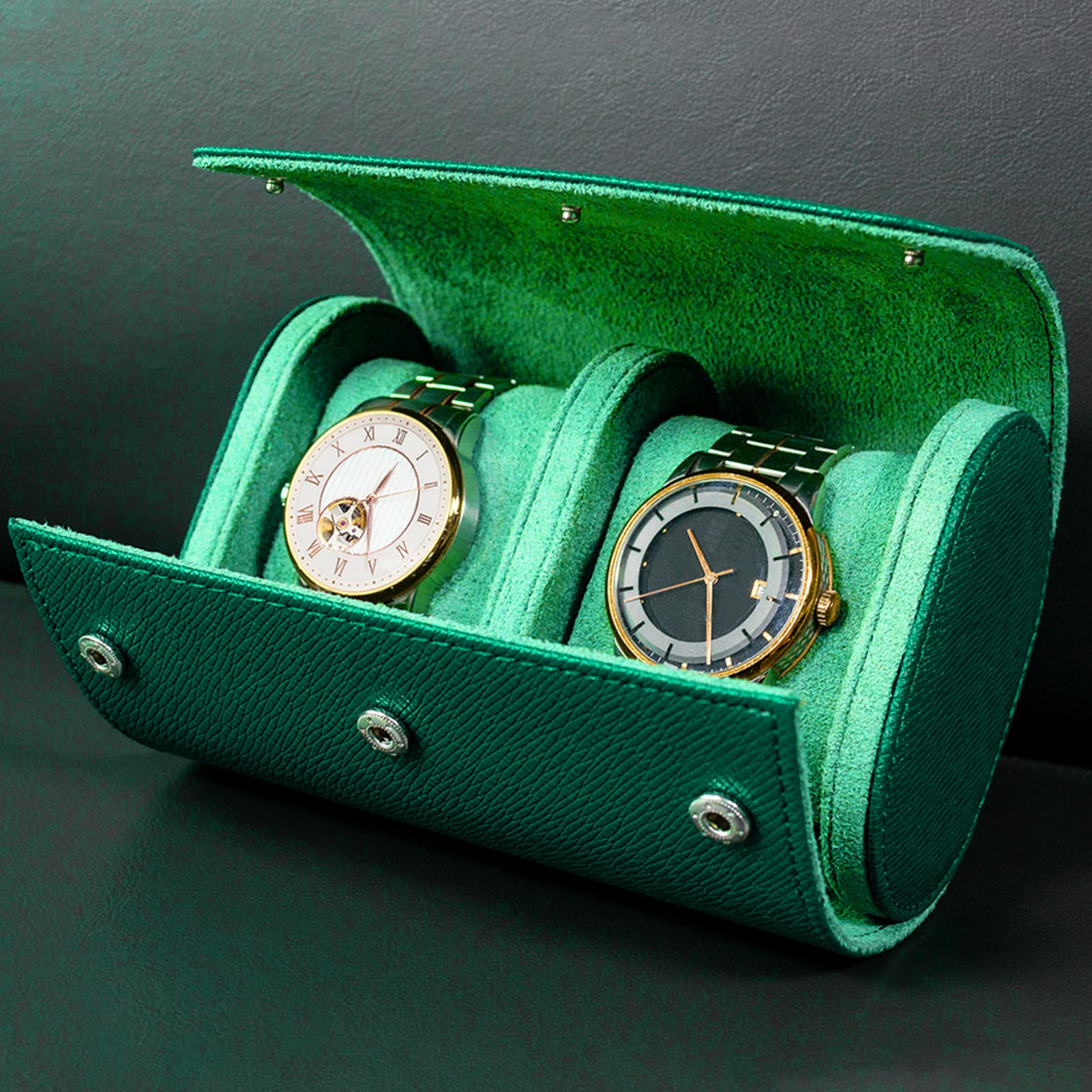 ACAREY Uhrenbox Schmuckkästchen Herren Damen Geschenk Reisen, Uhrenrolle Vintage Uhrengehäuse, Handgemachte Mehrzweck Uhrenrolle Schmuck Aufbewahrung, Und Frauen Uhrenrolle