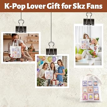 SKZ Merch, Kpop Merch Reusable Canvas Tote Bag with SK-Zoo for Stray Fandom Girls, Stray Kid Merch for K-Pop Music Lovers Fan Gift, Bangchan Lee Know Changbin Hyunjin Felix Seungmin I.N Straykid