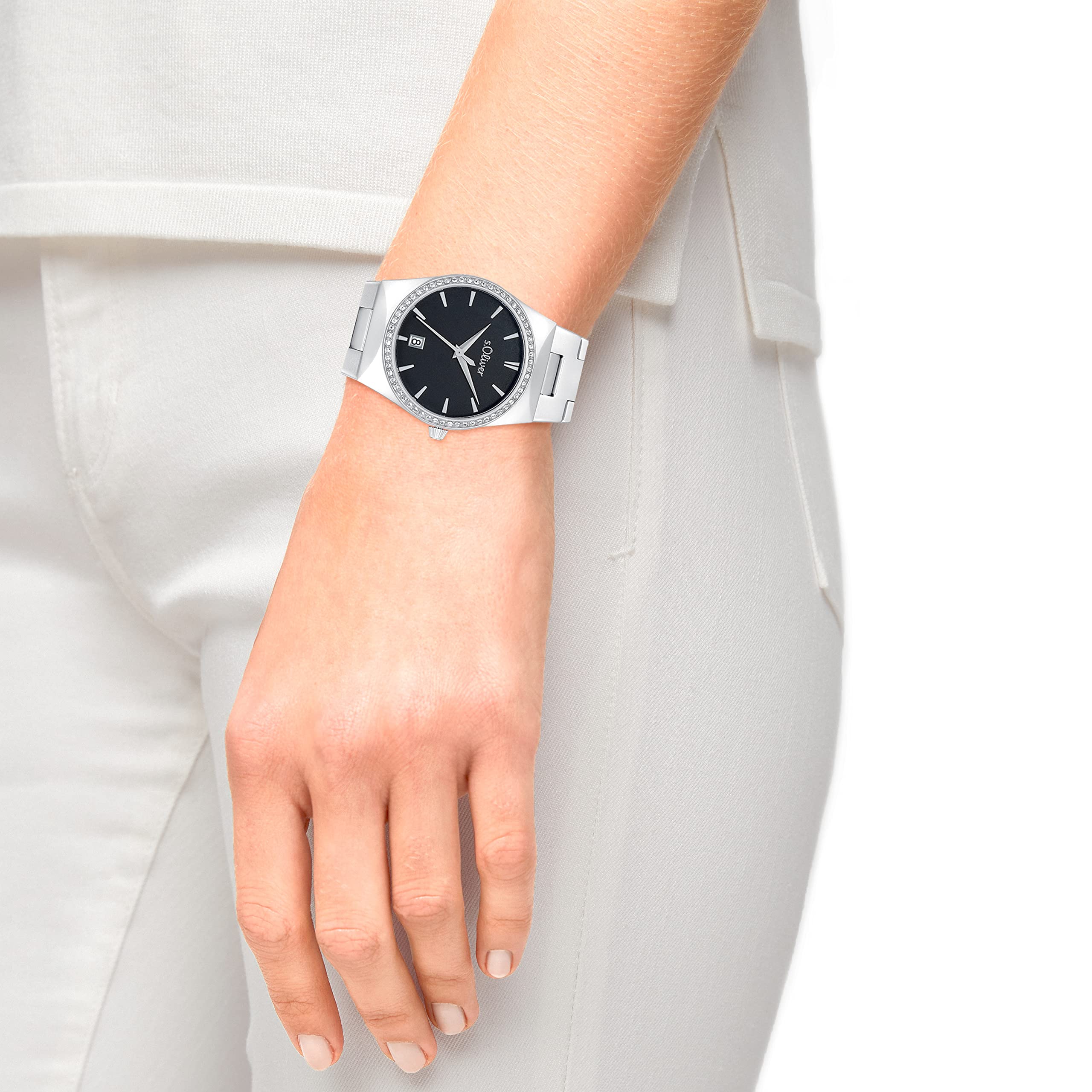 s.Oliver Armbanduhr Damen Quarzuhr Analog, mit Edelstahl Armband, Wasserdicht, Kommt in Uhren Geschenk Box
