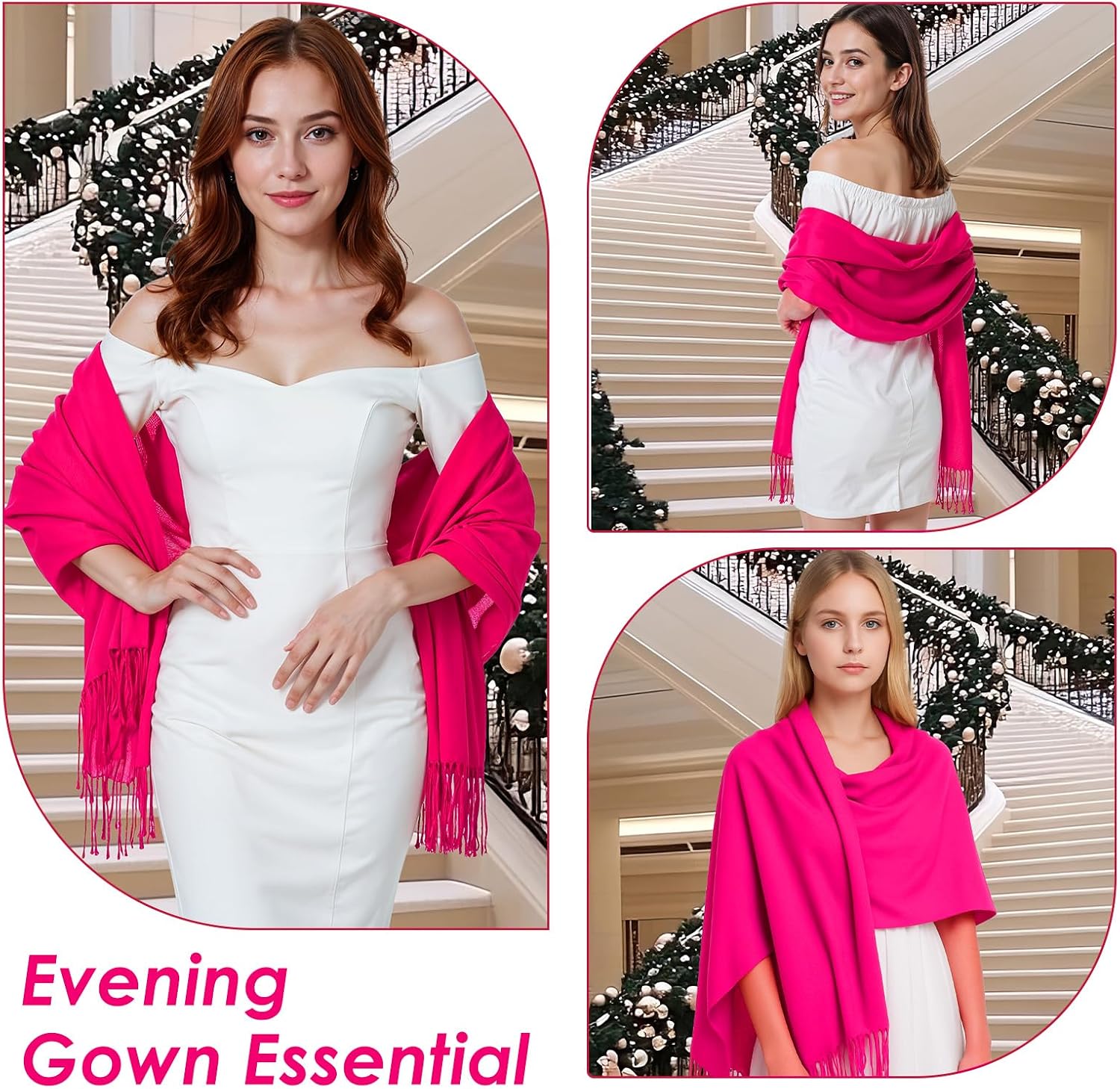 Abeillo Pashmina Wraps for Women - Elegant Pashmina Shawl Wraps Luxurious Shawls for Women Weddings Evening Dresses