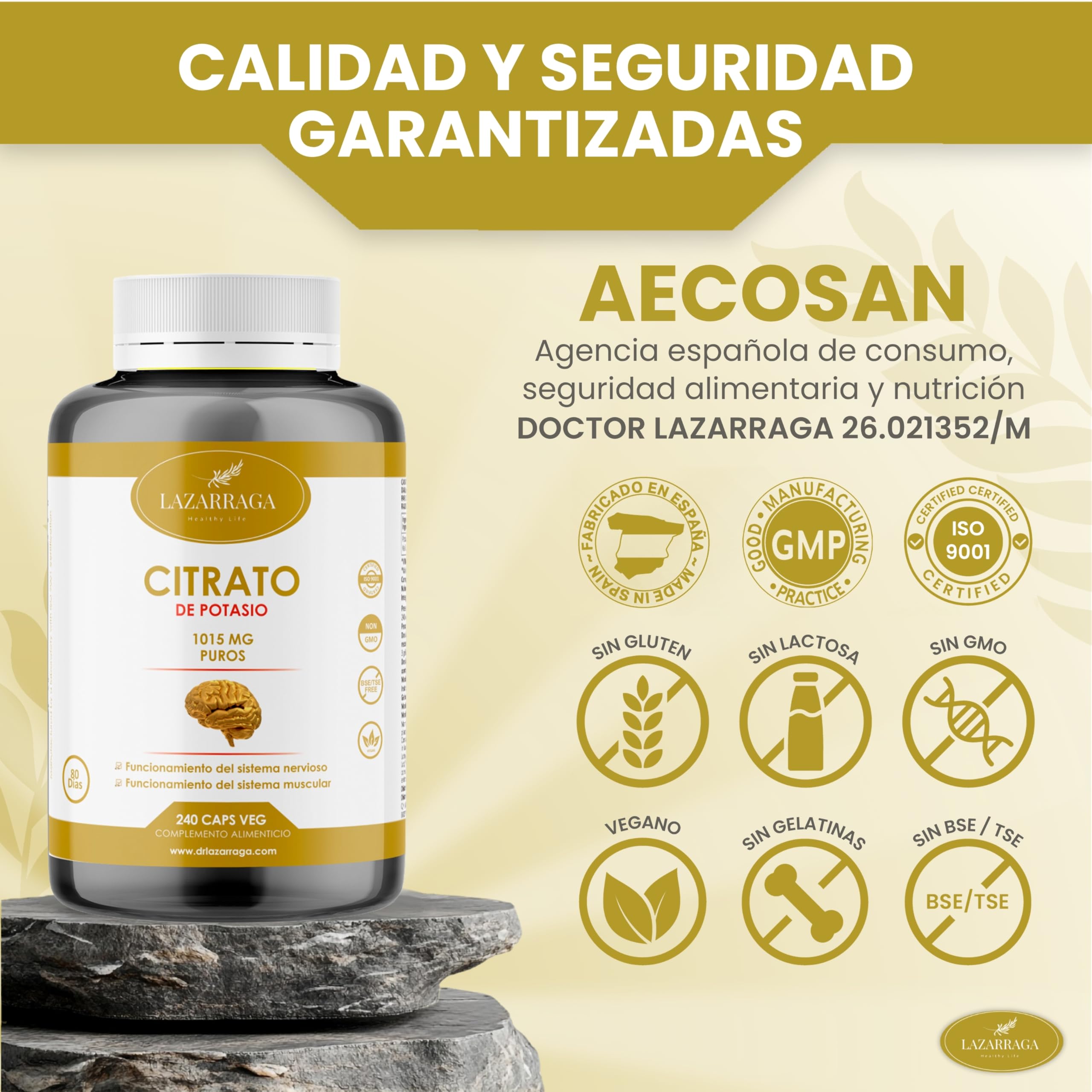 Citrato di Potassio 240 capsule | altamente dosato | 1015 mg per dose giornaliera | Minerale essenziale per la funzione muscolare e il funzionamento del sistema nervoso