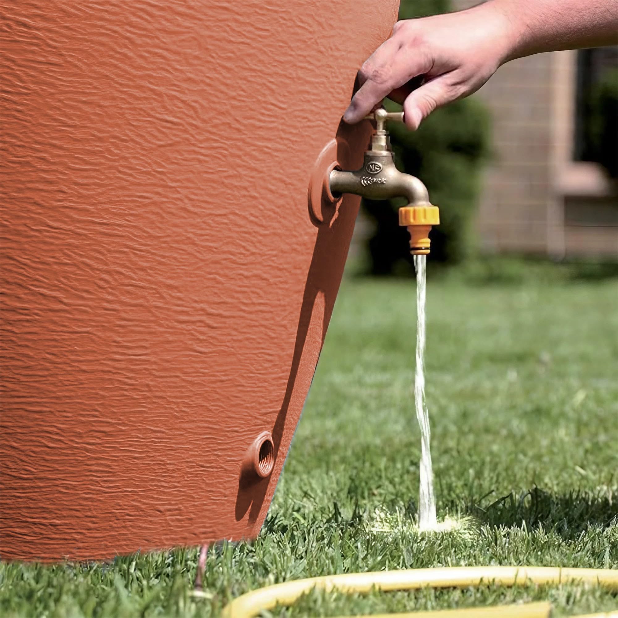 ESTO Serbatoio Acqua Elegante con Predisposizione Rubinetto 300 o 500 Litri, Cisterna Design Terracotta, Vaso Antico, Anfora, in Plastica Acqua Piovana 1000 LT/POMPA+PRESS CONTROL