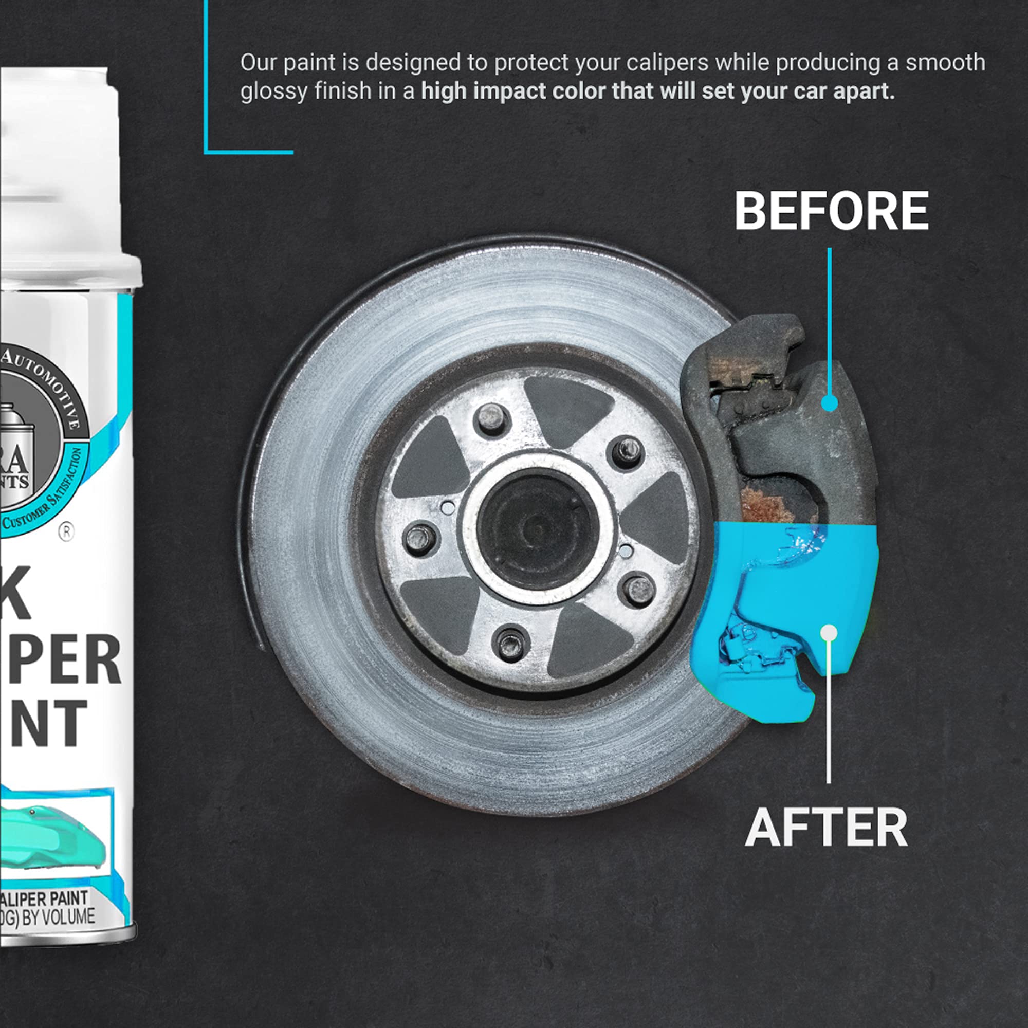 ERA Paints Blue Brake Caliper Paint Kit With Omni-Curing Catalyst Technology - 2K Aerosol Glossy Finish High Temp Resistance And Extreme Durability Against Color Fade And Chemicals Like Brake Fluid