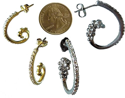 Miniatura 4 de Ocean Wave Jewelry collares de 2 tamaños, pendientes de 3 tamaños. Oro de 18 quilates, oro de 14 quilates o plata esterlina con diamantes. Joyas