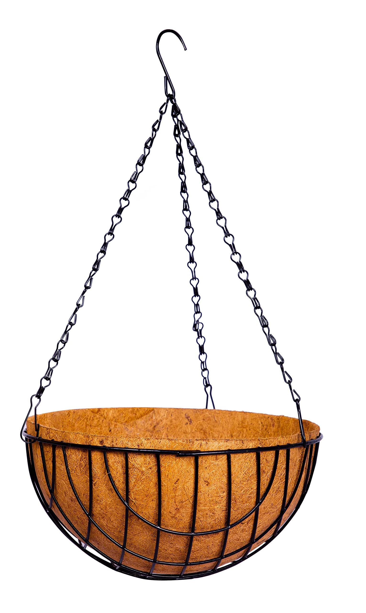 COIR GARDEN Coir Hanging Round Bigger Size Basket 14 INCH 1 Piece - Coco Gardening POTS with Stand - Flower PotS Hanger Garden Decoration Indoor Outdoor Hanging Baskets (B07B267TPX) Amazon Price History, Amazon Price Tracker