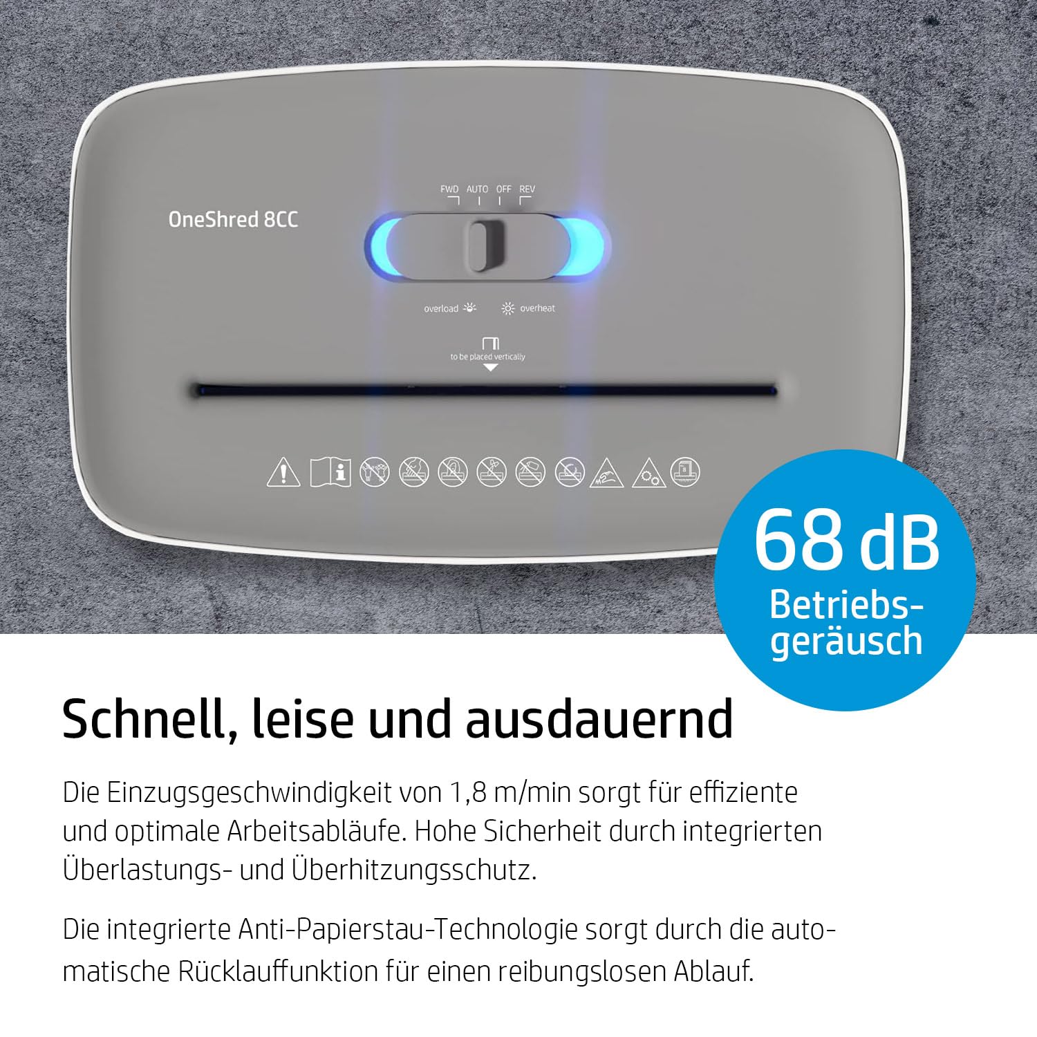 HP OneShred 8CC papirmakulator Delvist