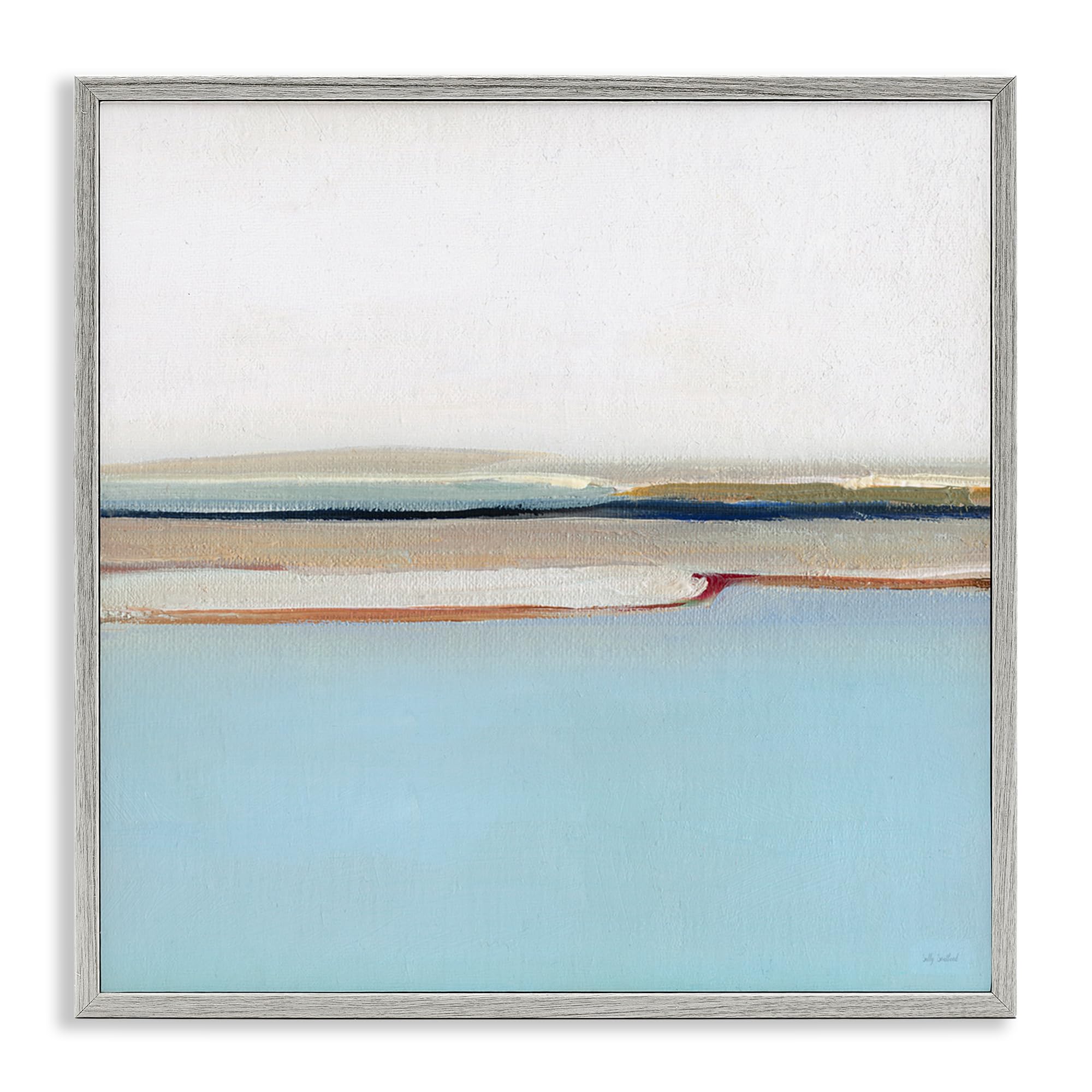 Stupell Industries Farmhouse Gray (Textured) 'Serene Minimal Shoreline At Dawn', Framed Giclee Art, Gray, 12 X 12 Inches, Easy To Hang And Sturdy, Made In Usa, By Sally Swatland