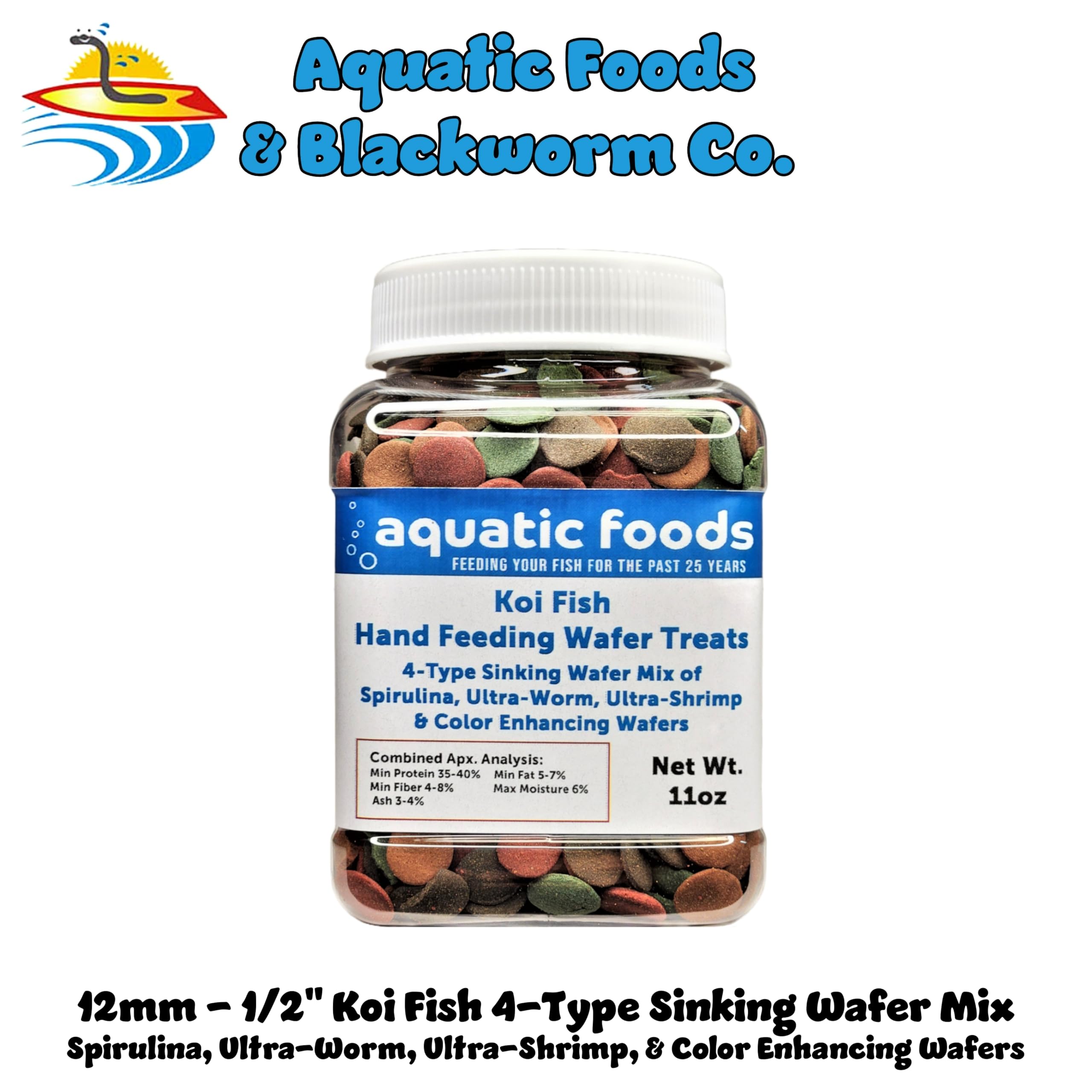 Aquatic Foods Inc. Koi Fish, Hand Feeding 12mm - 1/2