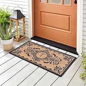 Liora Manne Dwell Doormat Non-Slip Natural Fiber Outdoor Mat-Botanical, Vine Black T 1'8" x 3'4"