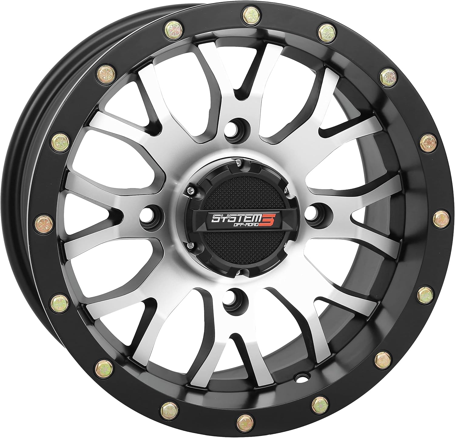 System 3 ST-3 14x7 ATV/UTV Wheel - Machined (4/137) 5+2 [14S3-1037]