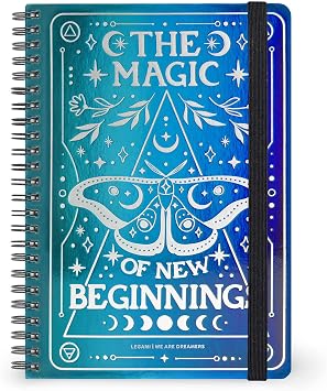 Legami - Spiral Notebook, Lined 7 mm, Moth, Special Edition, A5 Format, Large, in FSC Certified Paper, Contains 1 Sheet of Stickers, 160 Pages, Elastic Closure, 15 x 21 cm