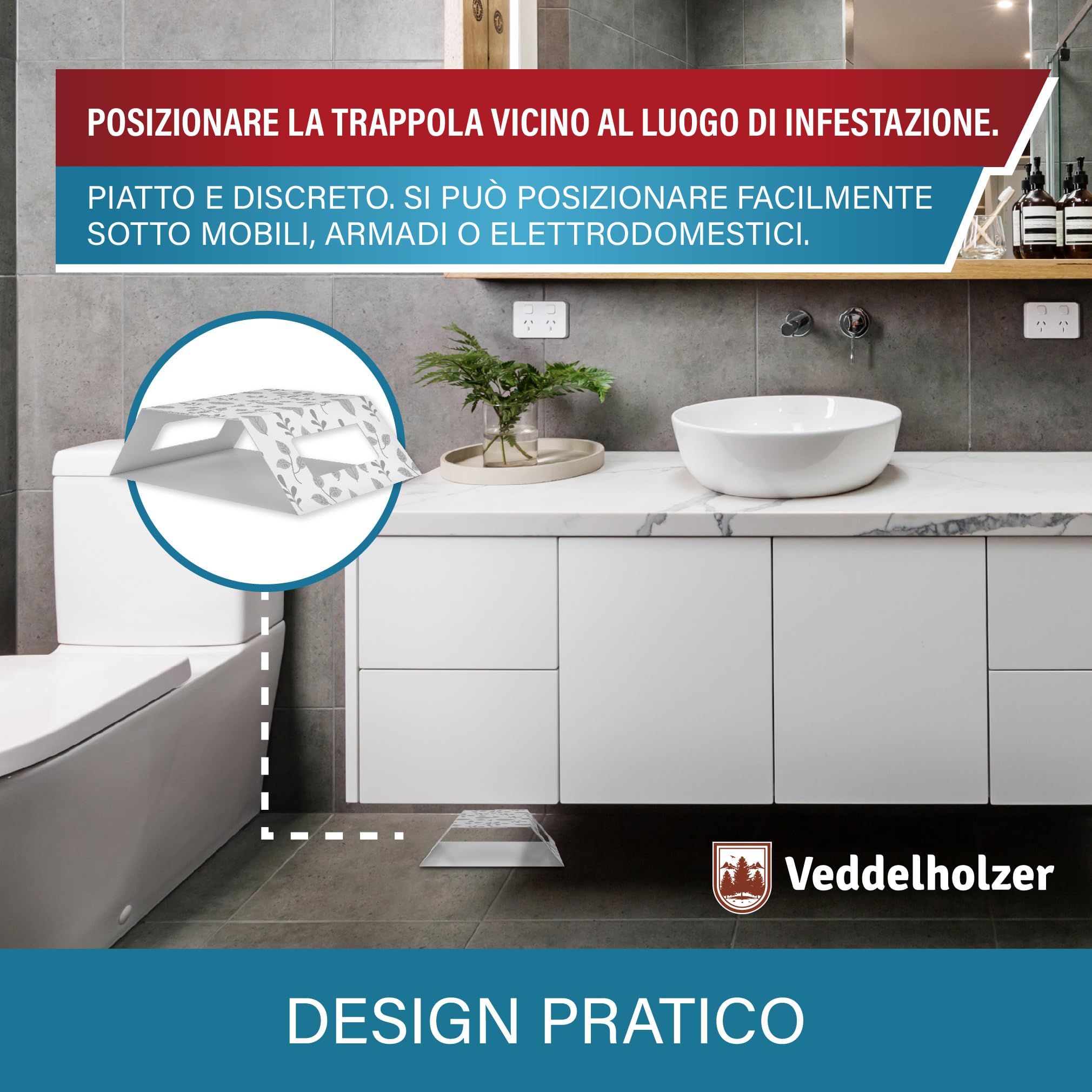 Veddelholzer XXL divisible silverfish trap with bait attractant, 12 pieces Effective sticky Traps Combat Silverfish and Paperfish Non tossico, odourless, ecologico amichevole, facile da usare