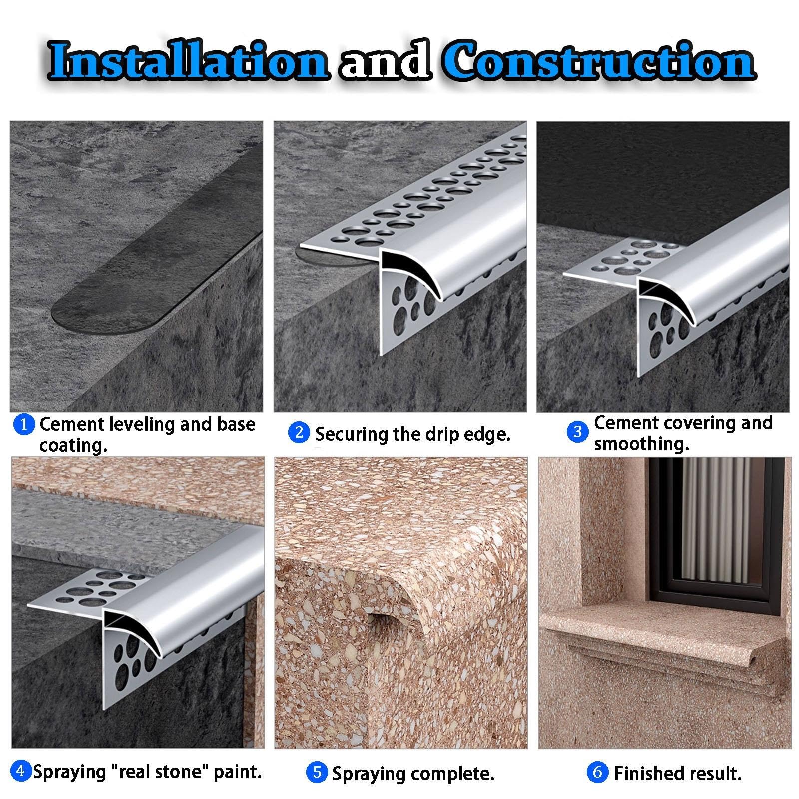 Perfil Goterón Perfil de goteo para aleros de aleación de aluminio