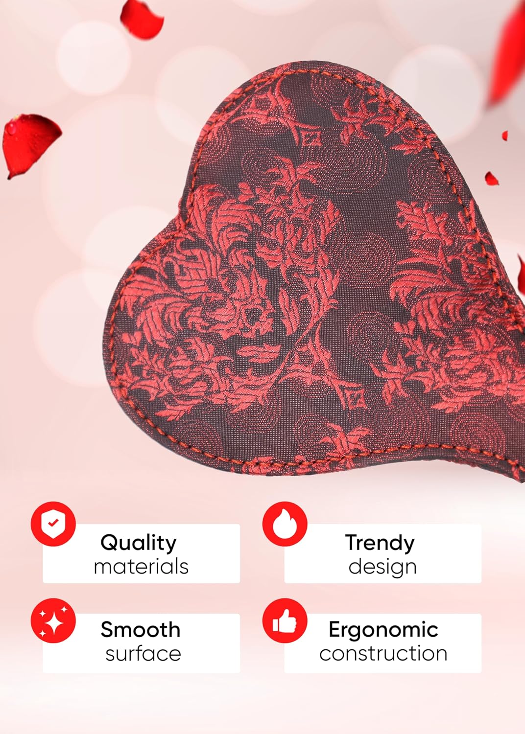 Heart Spanking Paddle for Adults Bedroom, Sex Paddle for BDSM Play, Sex Toy for Women, Fetish Accessory for Role Play, Red