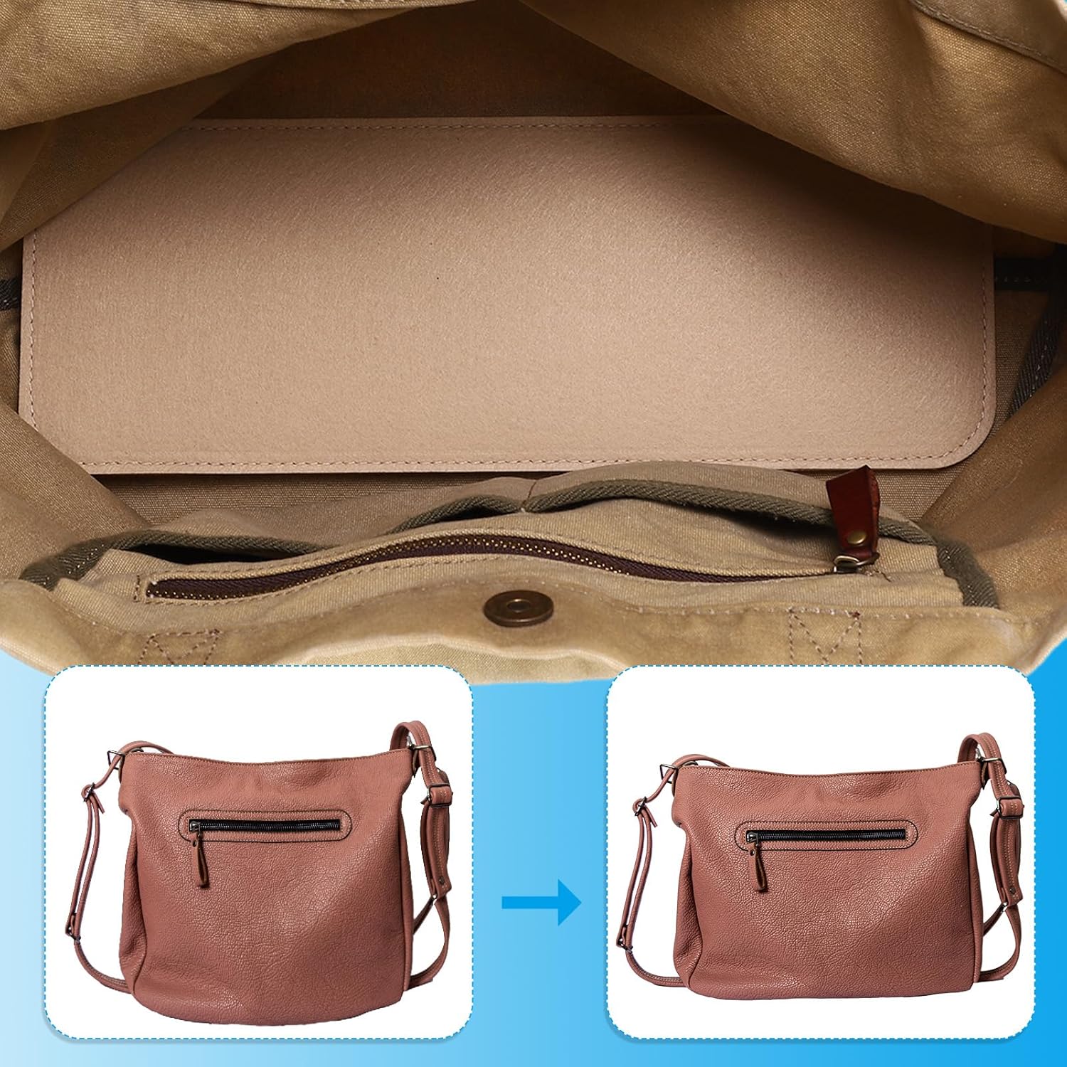 PATIKIL Felt Base Shaper, Bag Bottom Shaper Pad Purse Liner Board Insert Oval for Handbags Tote Crossbody Bag Backpack