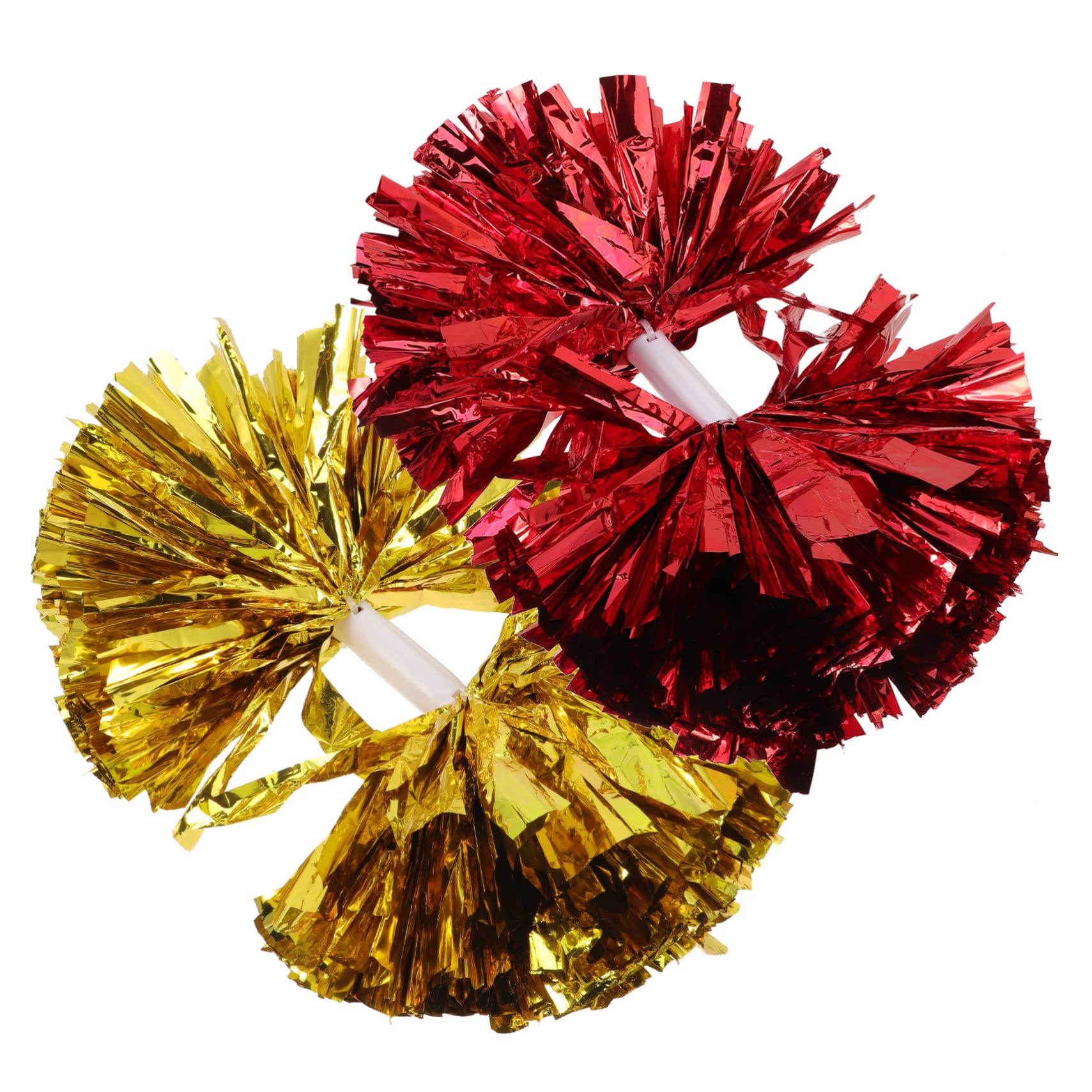 GOOHOCHY 2-Pack Reusable Cheer Pom Poms Cheerleader Props for Sports Bright Colors Compact Size