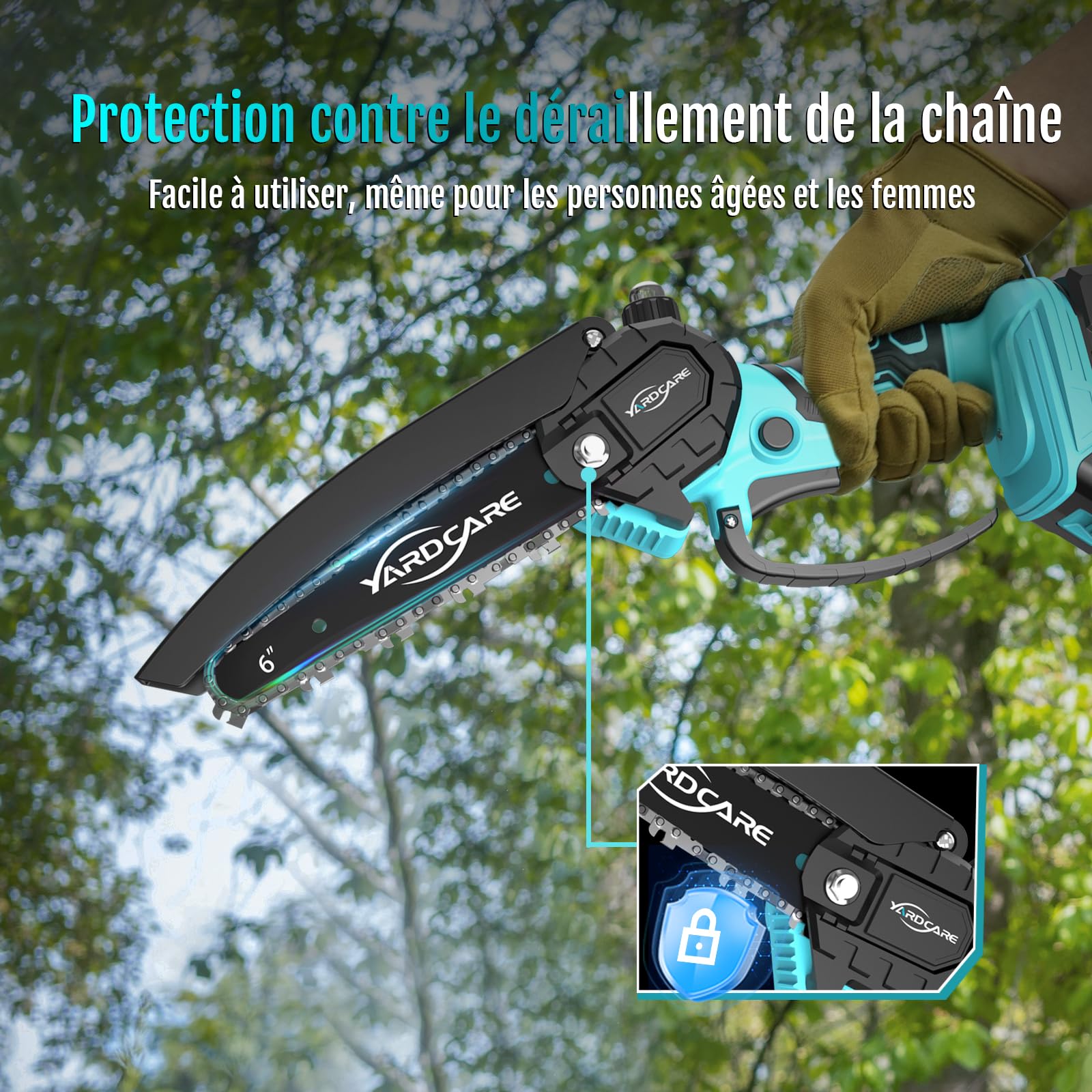 Mini Tronçonneuse à Batterie, Myron 6 Pouces Tronçonneuse Électrique Sans Fil, M