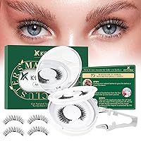 Vista 9 de Kit de extensión de pestañas KEYYOU 144 piezas con aplicador de pegamento y sello, racimos de pestañas Air Touch con removedor, rizo D, kit