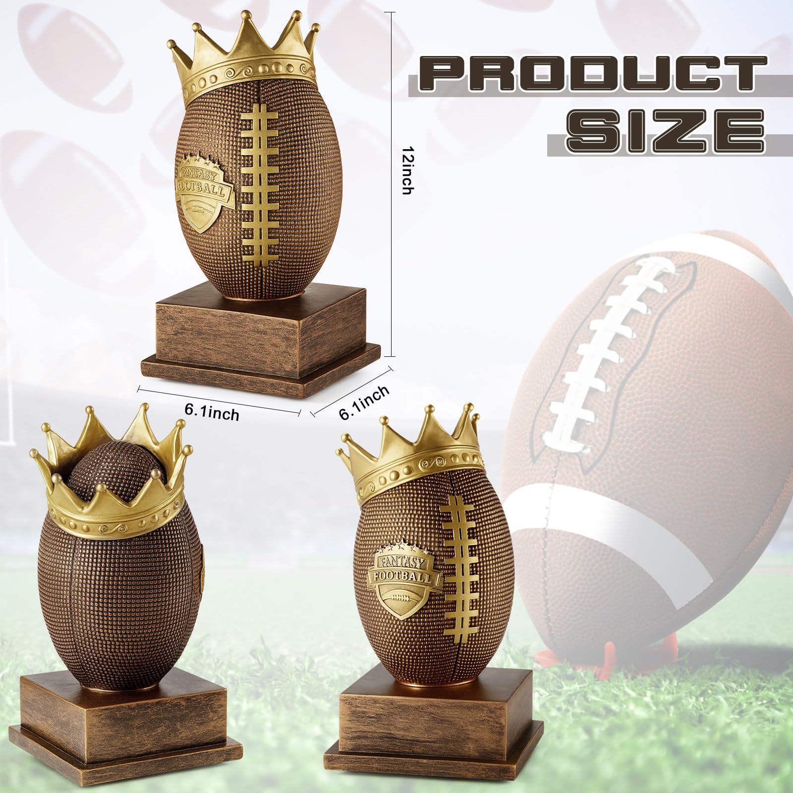 Quelay Trofeo alto campione di calcio King per calcio Sport Trofeo Partecipazione Vincitore Regalo Goalpost Award