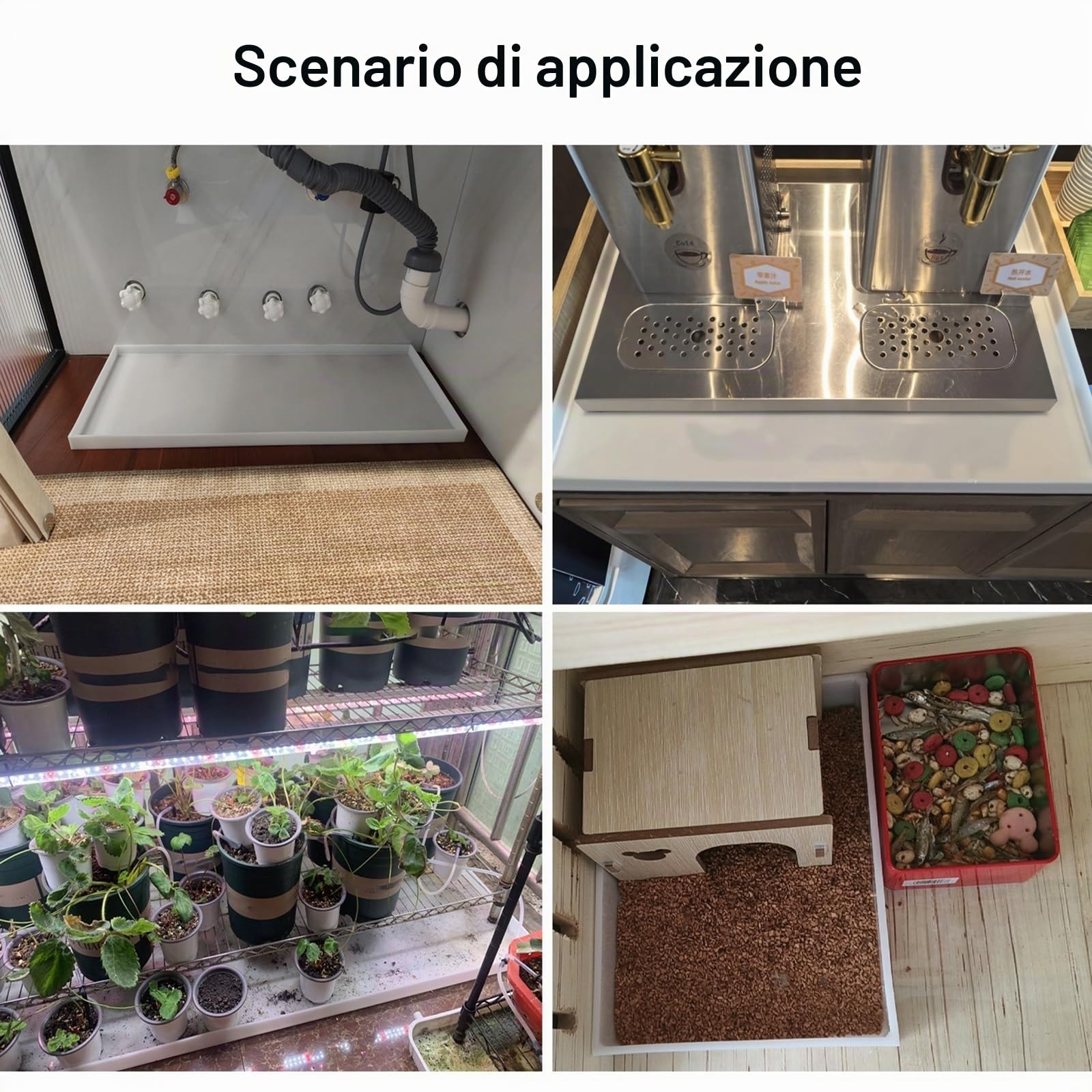 Vaschetta Raccogligocce Compatta per Lavatrice, Anti-perdite, per Proteggere Il Pavimento, in Acciaio Inox, per sotto L'auto(30cm/12in)