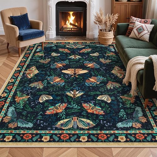 Lahome Bug 8x10 Whimsical Insect Vintage-Style Rug