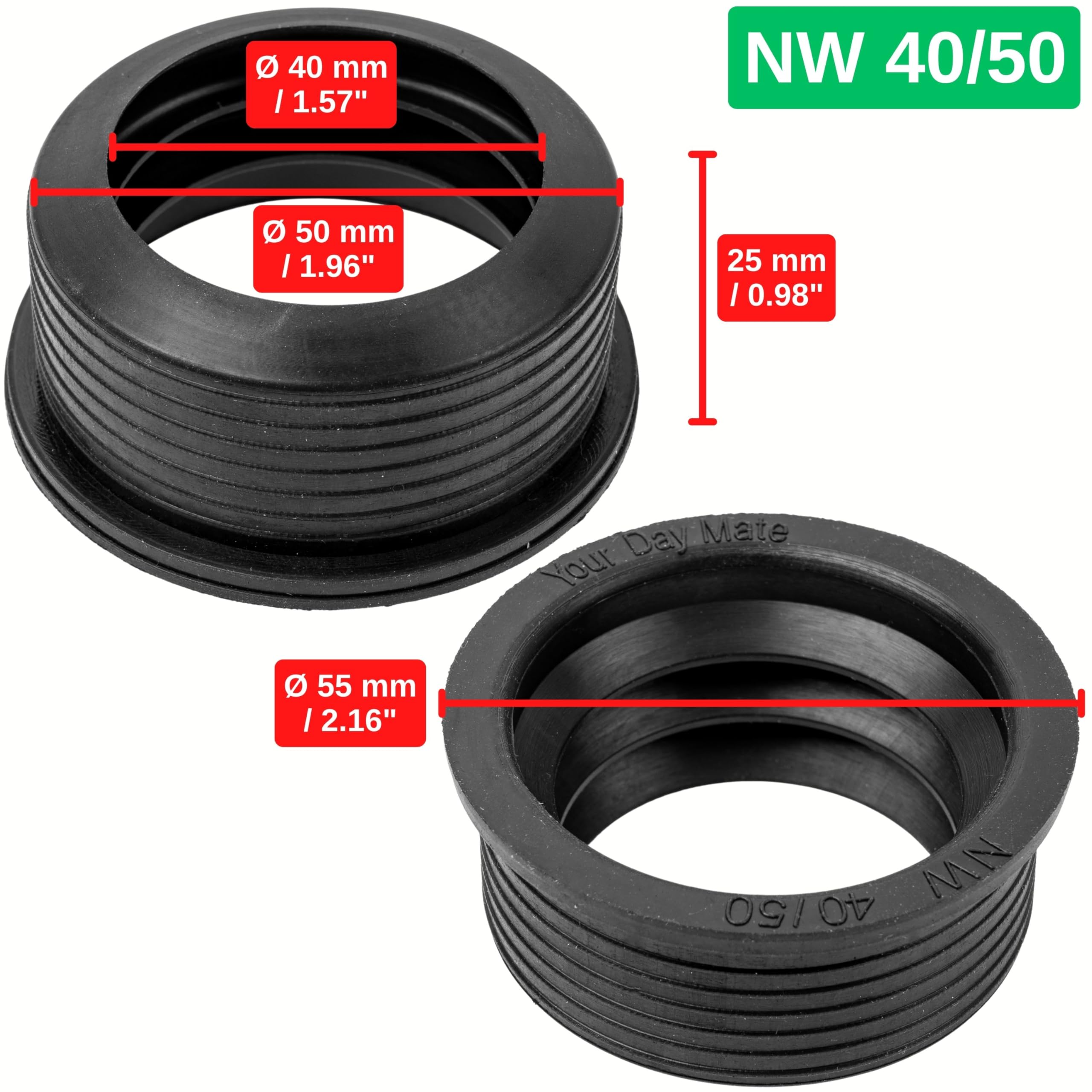 Manicotto Sifone In Gomma, 2 Pz, DN 40/50, Per Tubo Di Scarico - Foto 4