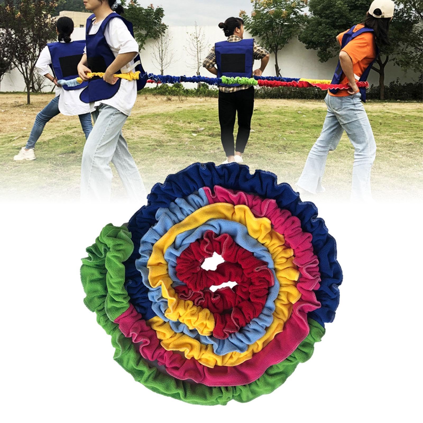 Banda Elástica Cooperativa Banda de Integración para Niños Equipo Dinámico Elástico Accesorio para Ejercicios Sensoriales Hecha con Tubo de Látex y, 3.6 m para 6 Jugadores