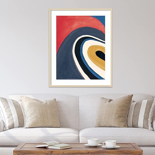 Miniatura 4 de Amanti Art Framed Wall Art Print 41x33 In the Groove I Retro by Danhui Nai, Abstract Wall Art, Modern Contemporary Decor, X-Large Poster Painting