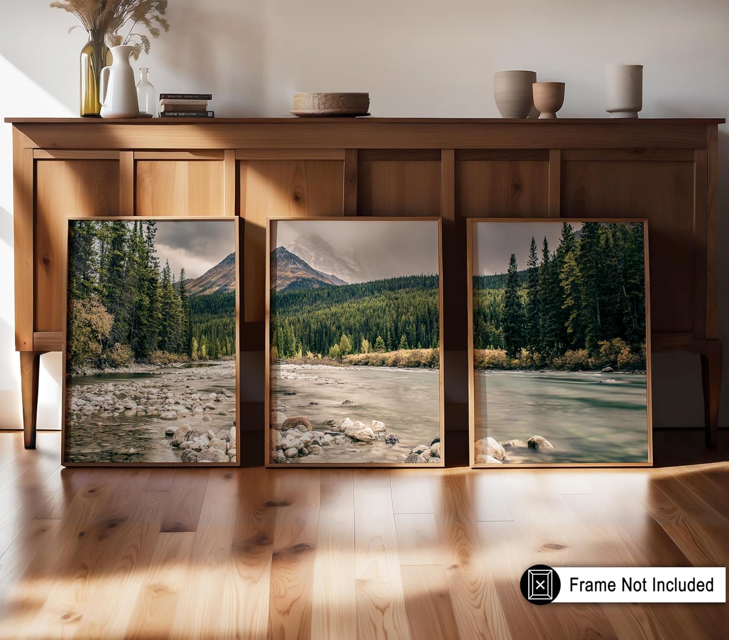 Poster Master 3-Piece Forest River Poster - Wilderness Print - Nature Art - Photography Art - Gift for Men, Women & Nature Lover - Landscape Decor for Living Room or Bedroom - 8x10 UNFRAMED Wall Art