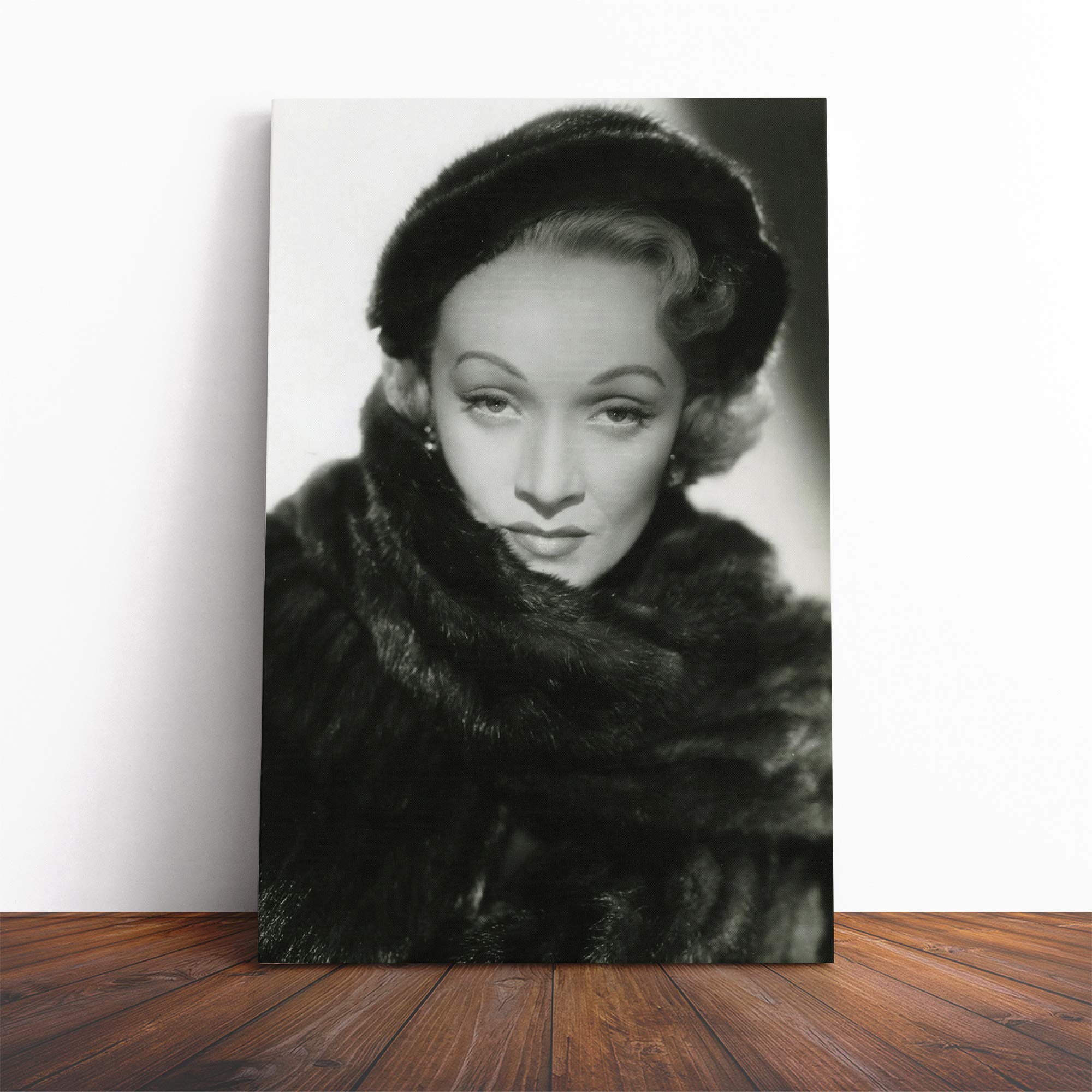 Marlene Dietrich Canvas Print | Gallery Wrapped 30mm Frame Wall Art | 20x14 inches | Ready to Hang | Modern Picture | Living Room Bedroom Lounge Office