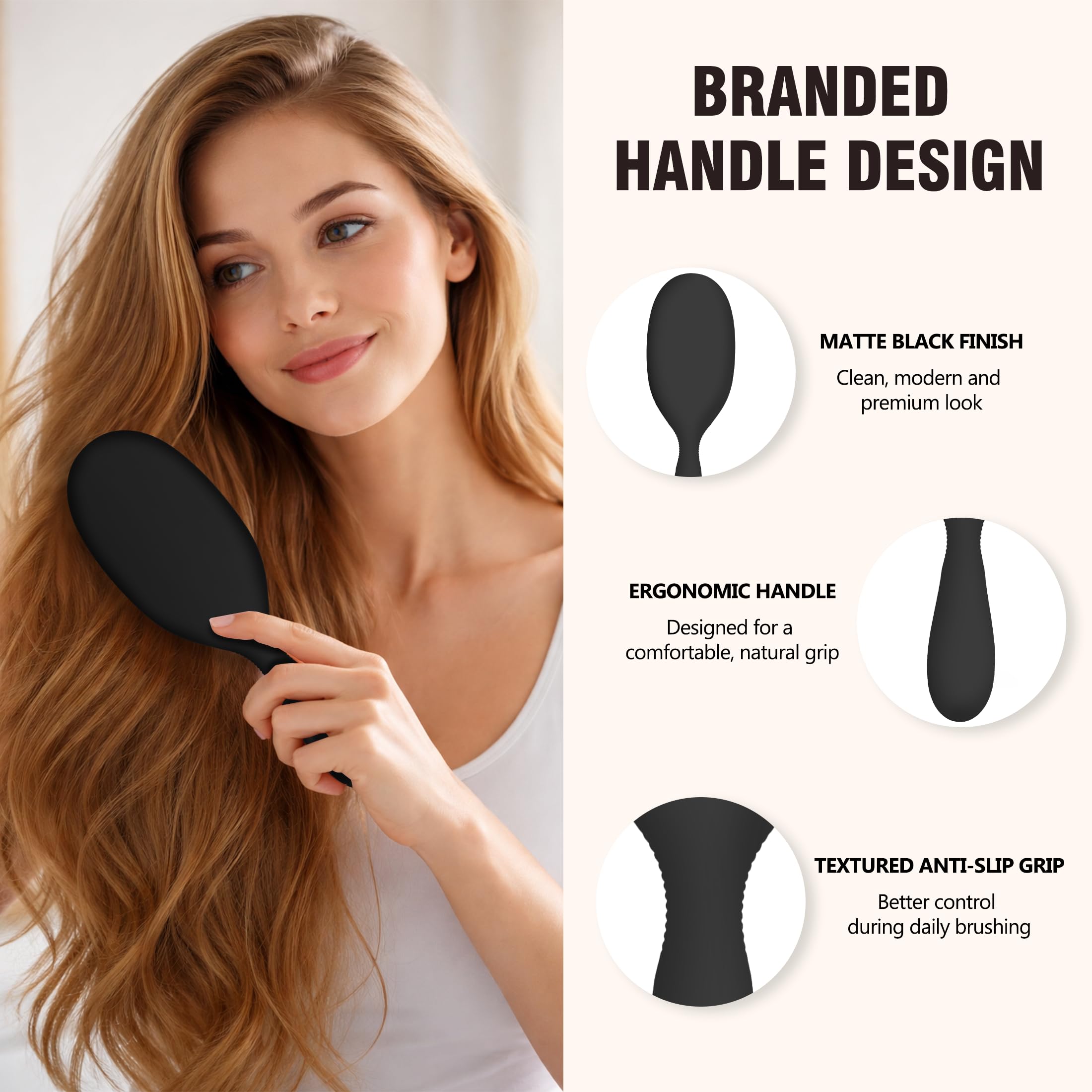Glidease SuperTip Pro - Cepillo de cerdas de jabalí para mujeres y hombres, sin roturas de puntas de bola, sin químicos añadidos, cepillo desenredante sin esfuerzo, ideal para todo el cabello grueso,