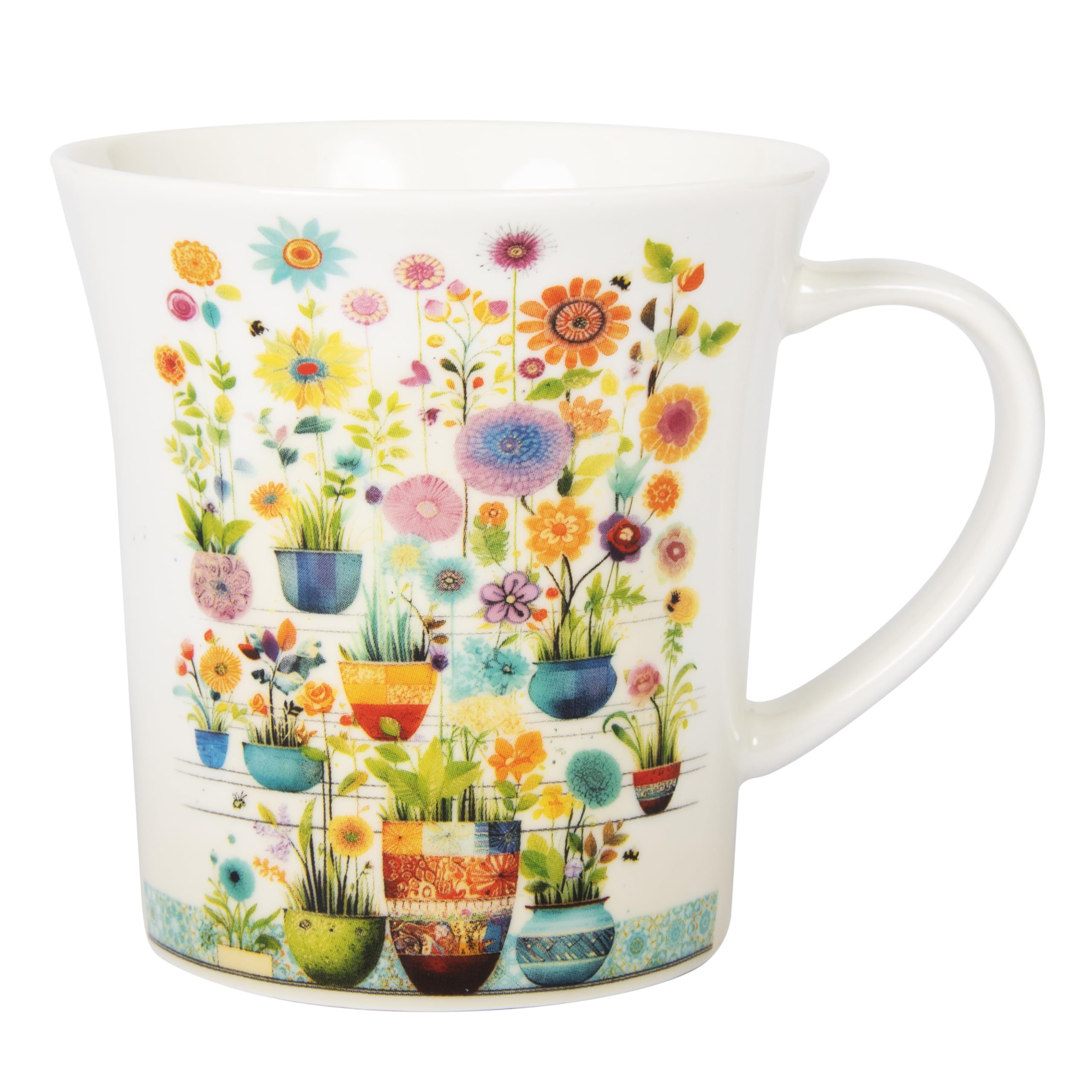 L & P Home & Gifts Women's Pots Display Lesser & Pavey Portfolio Mug Bug Art, Tea And Coffee Mugs For Hot Drinks | Fine China Printed Mugs For Kitchen & Home | Reusable Ceramic Cups For Every Occasion | Gifts For & Men