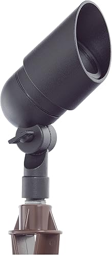 Westgate Luz direccional LED de iluminación  Luz de paisaje negro de aluminio  Lente de vidrio plano LED Direccional  Luz LED blanca cálida (1 negro)