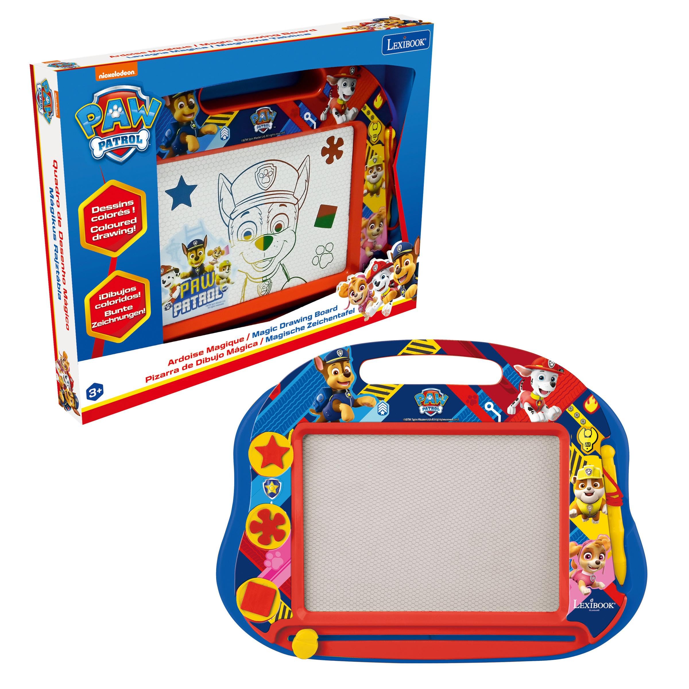Lexibook, Paw Patrol, Multicolour Magic Magnetic Drawing Board, Artistic Creative Toy for Girls and Boys, Stylus Pen and Stamps, Red/Blue, CRPA550LXB