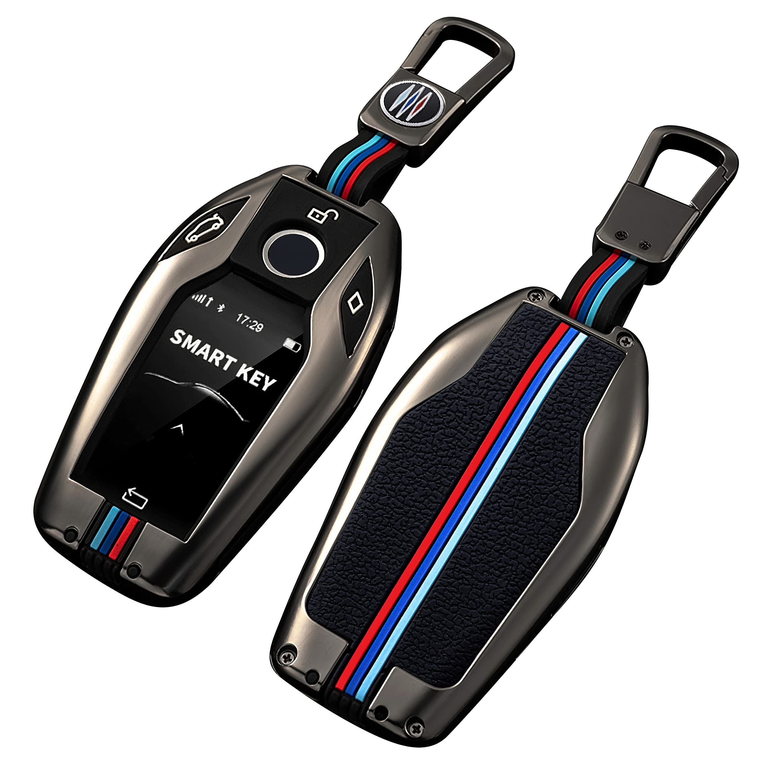 Car Smart Key Fob Cover Case, Keychain, Metal Shell Cover Compatible for BMW