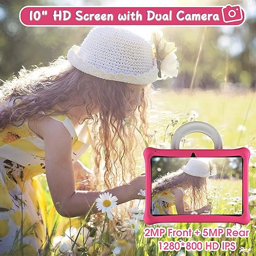 Miniatura 6 de Naclud Tableta para niños, 2 GB de RAM 64 GB ROM, tableta para niños de 10 pulgadas Android 12 con funda con aplicación de control parental, cámara