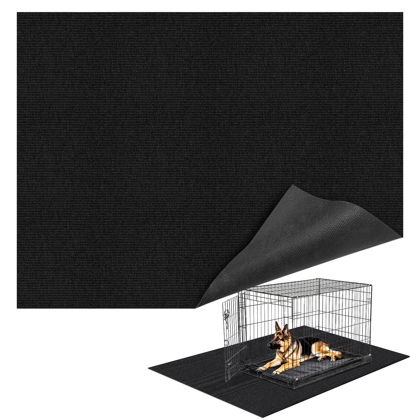 Wibeelee 60" X 74" X 0.23'' Mat for Under Dog Crate Waterproof Non-Slip Kennel Mat to Protect Floors Extra Large Absorbs Urine Reusable Dog Playpen Mat