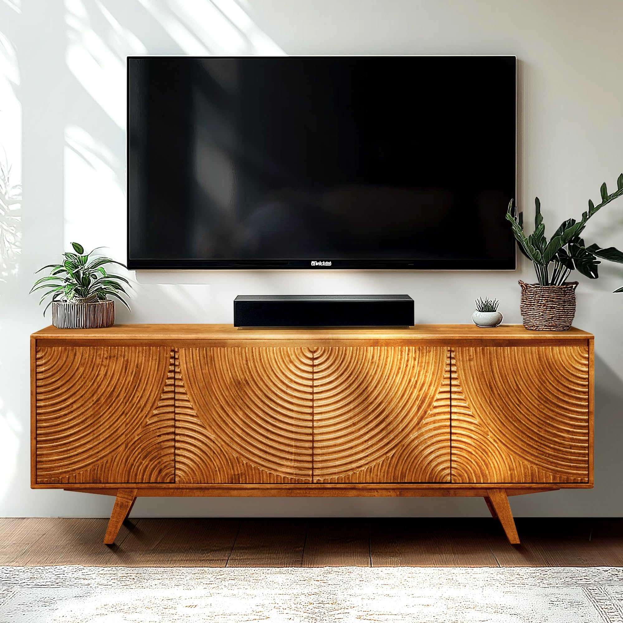 Amazon.com: Acacia Harmony TV Stand for TVs up to 75+ Inch