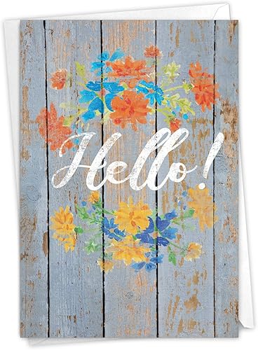 Miniatura 1 de The Best Card Company - 1 tarjeta de felicitación para todas las ocasiones - Divertida tarjeta de notas de flores de acuarela con sobre - Blooming