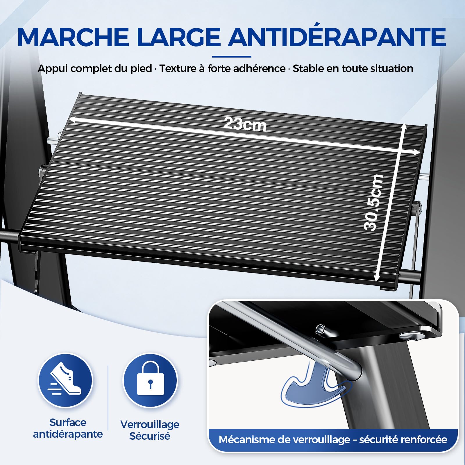 Urackify Échelle pliable à 5 marches en aluminium - Légère et peu