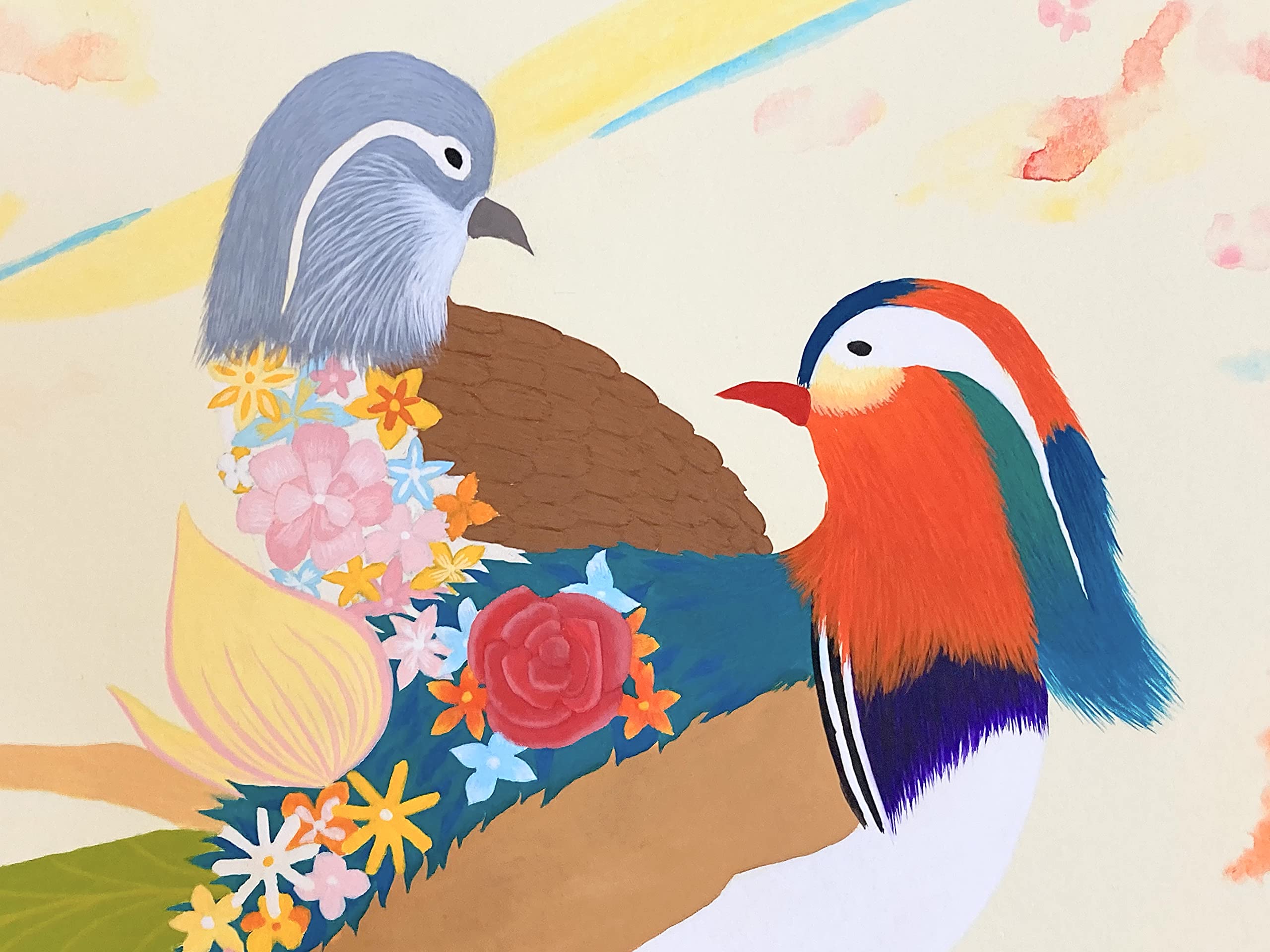 Amazon.co.jp: オシドリの夫婦 藤澤准二 作 日本画 家庭円満 ギフト