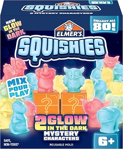 Elmer's Squishies Figuras esponjosas fosforescentes, kit de juguetes para hacer tú mismo, crea 2 personajes misteriosos, kit de 13 piezas disponible en Yaxa Costa Rica