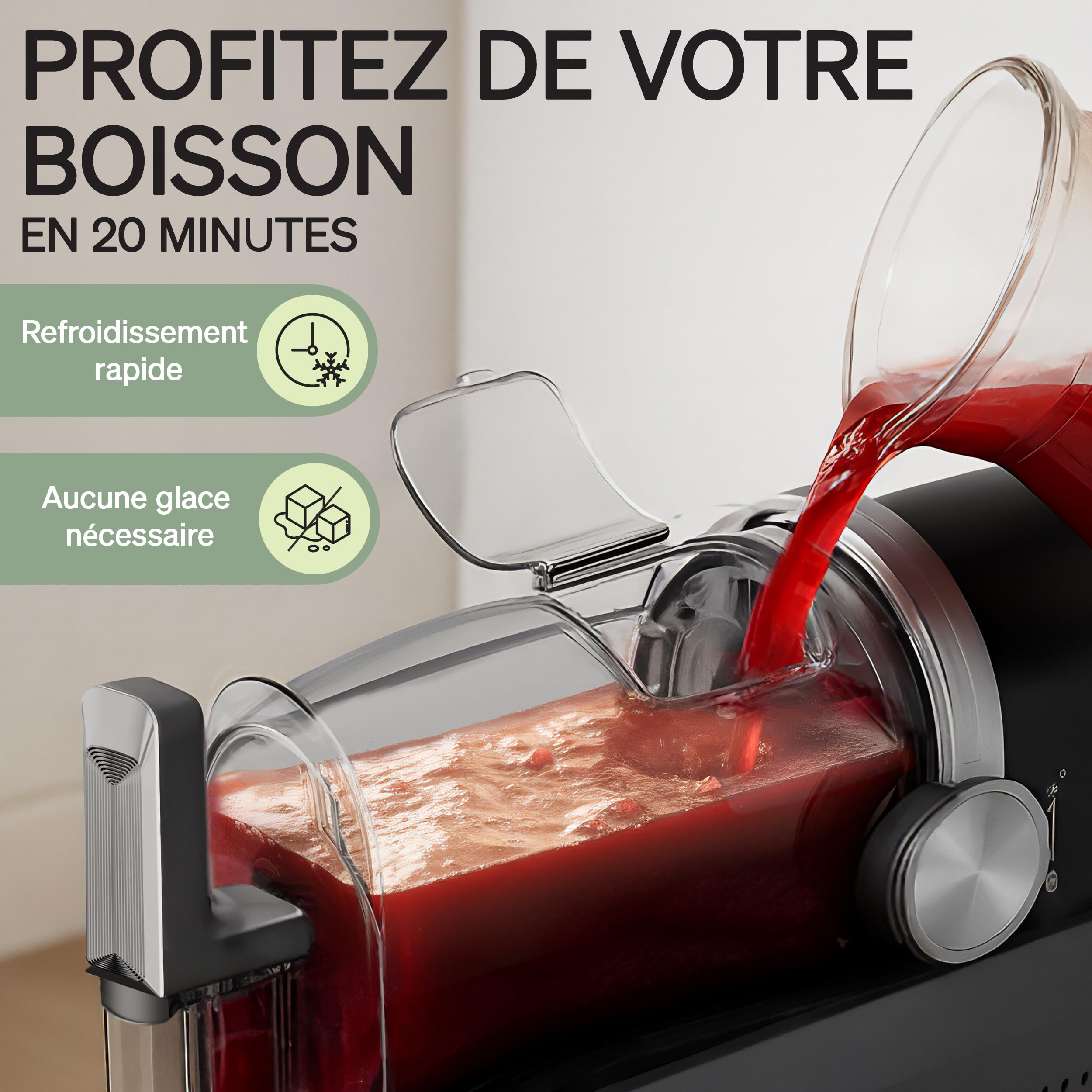 Machine à Granité 2,6 L, 7 en 1, sans glaçons – Machine à Slush avec écran LED & 7 programmes pour granité, frappé, milkshake, cocktails glacés, jus et boissons fraîches