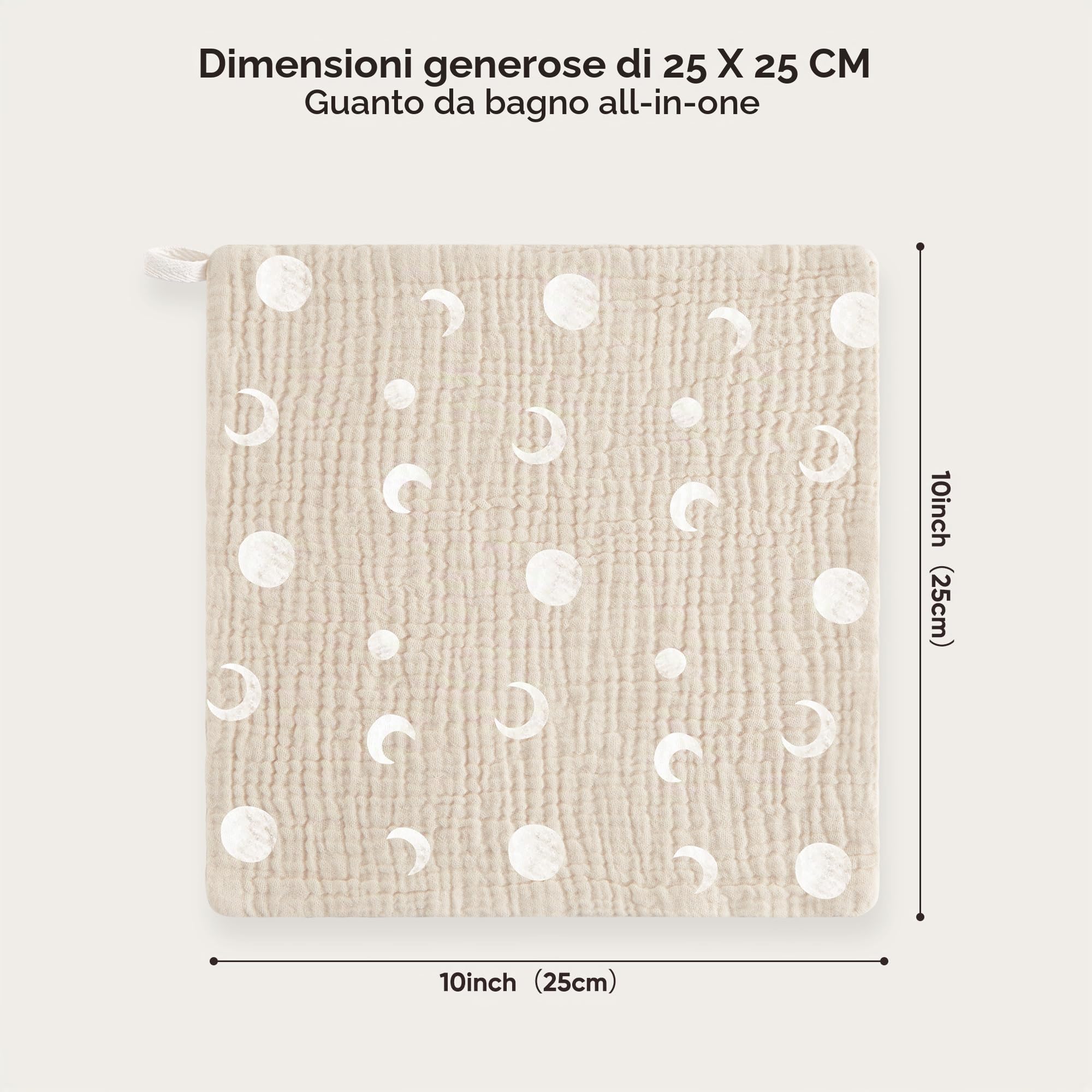 bearmoss Bambino in Mussola Per Neonati, 10 Pezzi Set 25x25cm, Super Morbido Assorbente in Mussola A Grana Per Neonati, Unisex, Per Bambine E Ragazzi (Verde grigiastro)