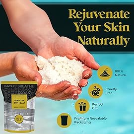 Aromasong Dead Sea Bath Salt - 100% Pure & Natural Dead Sea Salts for Soaking Fine Grain 5 LB - Bulk Resealable Pack (Packaging May Vary) Used for Body wash Scrub - Soak for Women & Men.