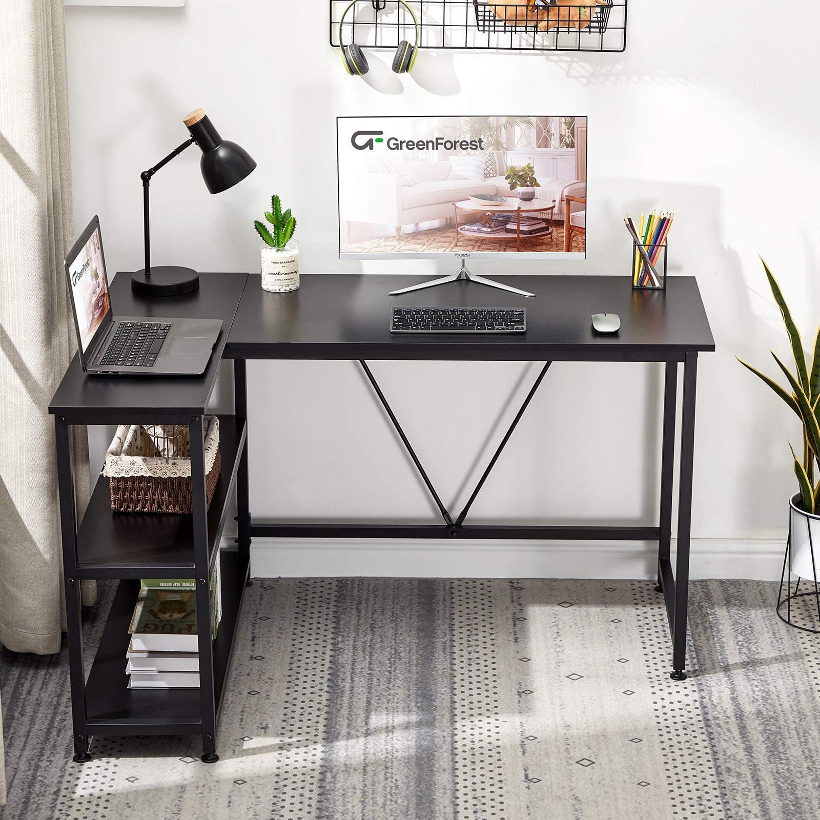 GreenForest L Shaped Gaming Desk 51x35.4 inch Small Size Corner Desk